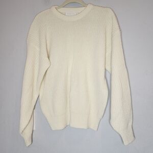 Chapel Hill Cream Knit Sweater Size Large Vintage Cottagecore Cabincore